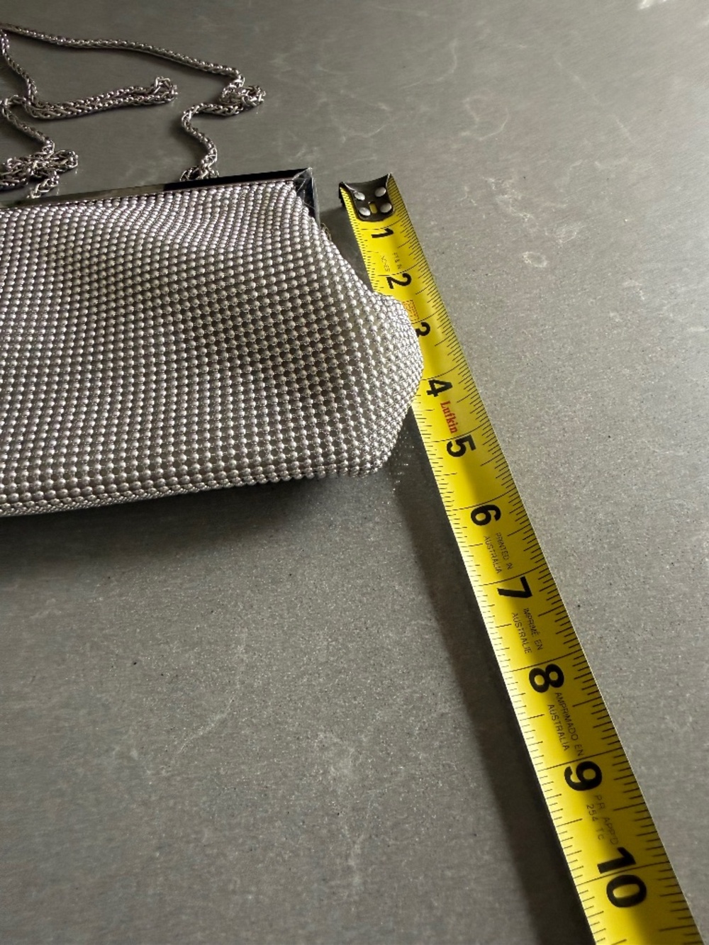 Silver Beaded Clutch/ Crossbody